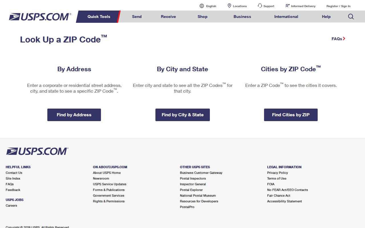 Florida ZIP code delivery address verification with USPS